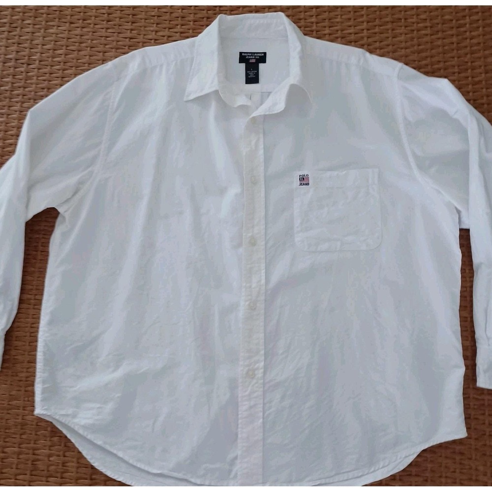 Ralph Lauren Jean's Co. Black Label Men's Shirt Size Large 100% Cotton Button Up